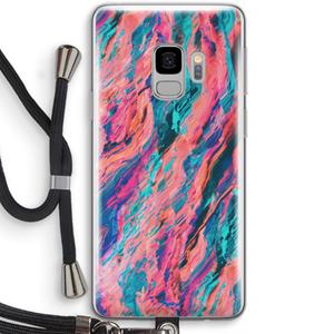 CaseCompany Electric Times: Samsung Galaxy S9 Transparant Hoesje met koord