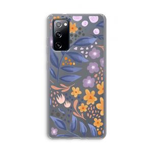 CaseCompany Flowers with blue leaves: Samsung Galaxy S20 FE / S20 FE 5G Transparant Hoesje