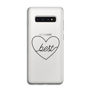 CaseCompany Best heart black: Samsung Galaxy S10 4G Transparant Hoesje