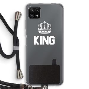 CaseCompany King zwart: Samsung Galaxy A22 5G Transparant Hoesje met koord