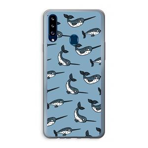 CaseCompany Narwhal: Samsung Galaxy A20s Transparant Hoesje