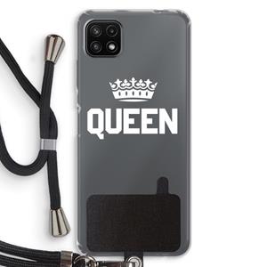 CaseCompany Queen zwart: Samsung Galaxy A22 5G Transparant Hoesje met koord