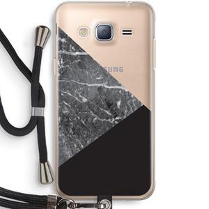 CaseCompany Combinatie marmer: Samsung Galaxy J3 (2016) Transparant Hoesje met koord