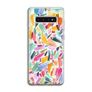 CaseCompany Watercolor Brushstrokes: Samsung Galaxy S10 4G Transparant Hoesje