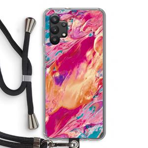 CaseCompany Pastel Echoes: Samsung Galaxy A32 5G Transparant Hoesje met koord