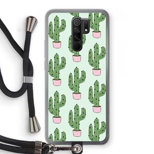 CaseCompany Cactus Lover: Xiaomi Redmi 9 Transparant Hoesje met koord