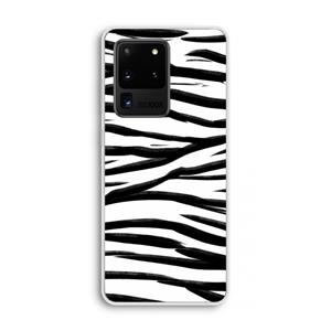 CaseCompany Zebra pattern: Samsung Galaxy S20 Ultra Transparant Hoesje