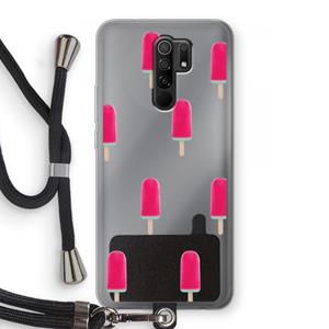 CaseCompany Waterijsje: Xiaomi Redmi 9 Transparant Hoesje met koord