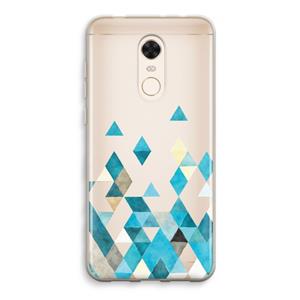 CaseCompany Gekleurde driehoekjes blauw: Xiaomi Redmi 5 Transparant Hoesje
