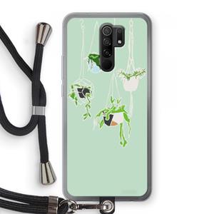 CaseCompany Hang In There: Xiaomi Redmi 9 Transparant Hoesje met koord