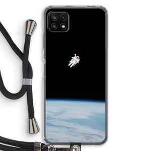 CaseCompany Alone in Space: Samsung Galaxy A22 5G Transparant Hoesje met koord