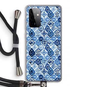 CaseCompany Blauw motief: Samsung Galaxy A72 5G Transparant Hoesje met koord