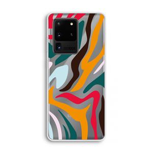 CaseCompany Colored Zebra: Samsung Galaxy S20 Ultra Transparant Hoesje