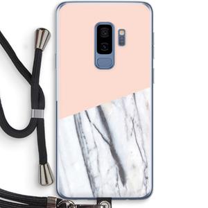 CaseCompany A touch of peach: Samsung Galaxy S9 Plus Transparant Hoesje met koord