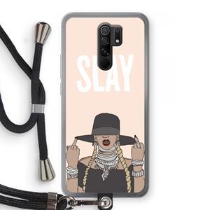 CaseCompany Slay All Day: Xiaomi Redmi 9 Transparant Hoesje met koord