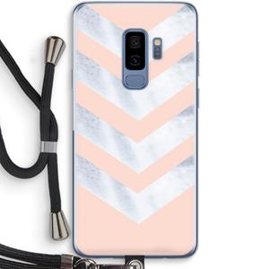 CaseCompany Marmeren pijlen: Samsung Galaxy S9 Plus Transparant Hoesje met koord