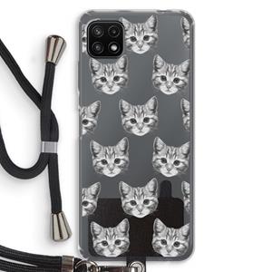 CaseCompany Kitten: Samsung Galaxy A22 5G Transparant Hoesje met koord