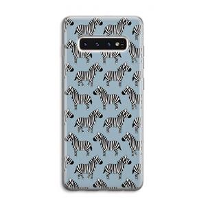 CaseCompany Zebra: Samsung Galaxy S10 4G Transparant Hoesje