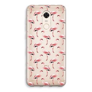 CaseCompany Flamingoprint groen: Xiaomi Redmi 5 Transparant Hoesje