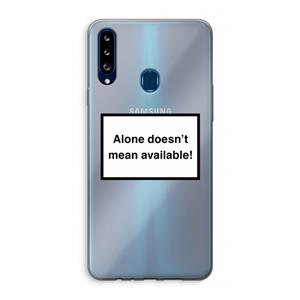 CaseCompany Alone: Samsung Galaxy A20s Transparant Hoesje