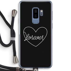 CaseCompany Forever heart black: Samsung Galaxy S9 Plus Transparant Hoesje met koord