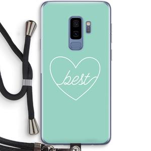 CaseCompany Best heart pastel: Samsung Galaxy S9 Plus Transparant Hoesje met koord