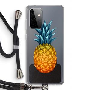 CaseCompany Grote ananas: Samsung Galaxy A72 5G Transparant Hoesje met koord