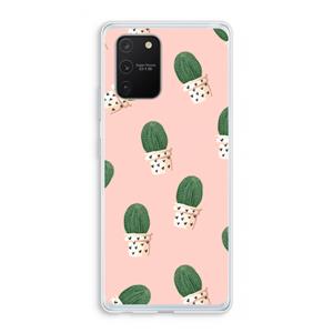 CaseCompany Cactusprint roze: Samsung Galaxy S10 Lite Transparant Hoesje
