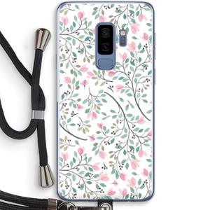 CaseCompany Sierlijke bloemen: Samsung Galaxy S9 Plus Transparant Hoesje met koord