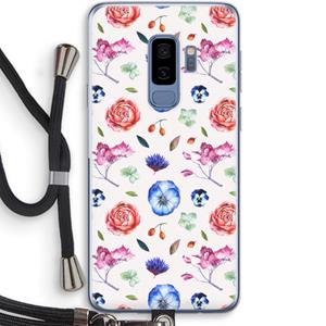 CaseCompany Bloemetjes: Samsung Galaxy S9 Plus Transparant Hoesje met koord