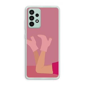 CaseCompany Pink boots: Samsung Galaxy A52s 5G Transparant Hoesje