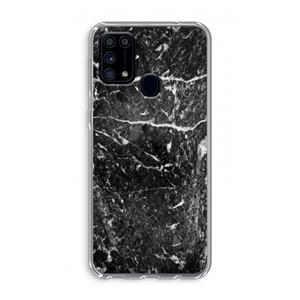 CaseCompany Zwart marmer: Samsung Galaxy M31 Transparant Hoesje