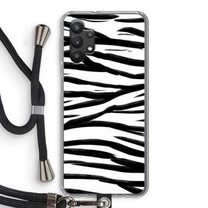 CaseCompany Zebra pattern: Samsung Galaxy A32 5G Transparant Hoesje met koord