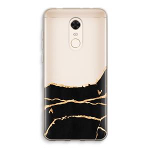 CaseCompany Gouden marmer: Xiaomi Redmi 5 Transparant Hoesje