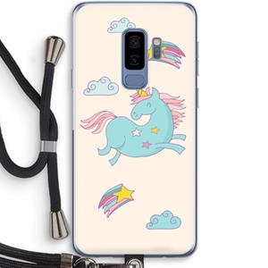CaseCompany Vliegende eenhoorn: Samsung Galaxy S9 Plus Transparant Hoesje met koord
