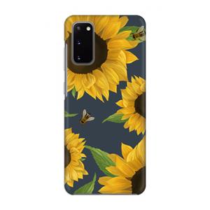CaseCompany Sunflower and bees: Volledig geprint Samsung Galaxy S20 Hoesje