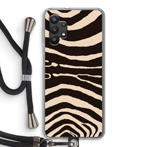 CaseCompany Arizona Zebra: Samsung Galaxy A32 5G Transparant Hoesje met koord