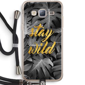 CaseCompany Stay wild: Samsung Galaxy J3 (2016) Transparant Hoesje met koord
