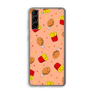 CaseCompany Chicken 'n Fries: Samsung Galaxy S21 Plus Transparant Hoesje