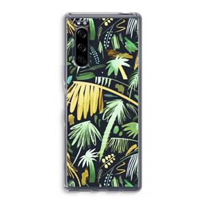 CaseCompany Tropical Palms Dark: Sony Xperia 5 Transparant Hoesje