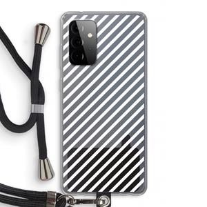CaseCompany Strepen zwart-wit: Samsung Galaxy A72 5G Transparant Hoesje met koord