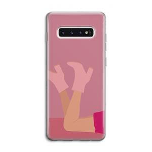 CaseCompany Pink boots: Samsung Galaxy S10 4G Transparant Hoesje