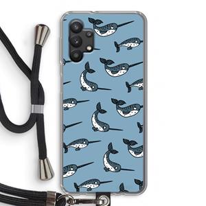 CaseCompany Narwhal: Samsung Galaxy A32 5G Transparant Hoesje met koord