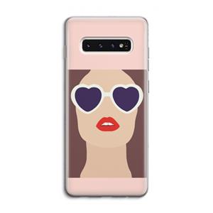 CaseCompany Red lips: Samsung Galaxy S10 4G Transparant Hoesje