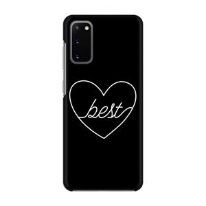 CaseCompany Best heart black: Volledig geprint Samsung Galaxy S20 Hoesje