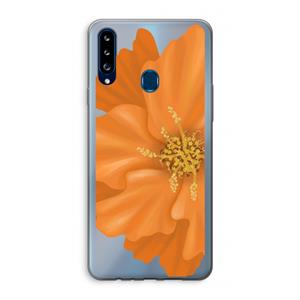 CaseCompany Orange Ellila flower: Samsung Galaxy A20s Transparant Hoesje
