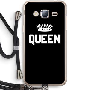CaseCompany Queen zwart: Samsung Galaxy J3 (2016) Transparant Hoesje met koord