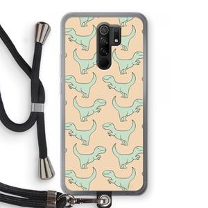 CaseCompany Dinos: Xiaomi Redmi 9 Transparant Hoesje met koord