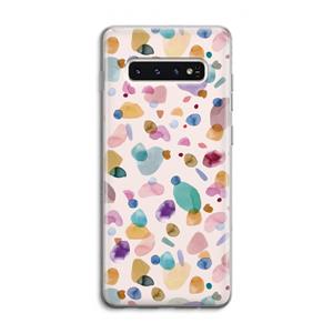 CaseCompany Terrazzo Memphis Pink: Samsung Galaxy S10 4G Transparant Hoesje