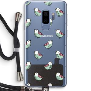 CaseCompany Vogeltjes: Samsung Galaxy S9 Plus Transparant Hoesje met koord